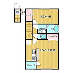 ＳＴＡＲＴ　Ａ 2階1LDKの間取り