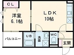 アート枚方宮之阪 1LDKの間取図画像