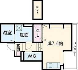 あんしん+旭ヶ丘 ワンルームの間取図画像