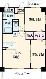 グラティ 2LDKの間取図画像