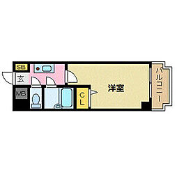 ラ・レジダンス・ド・パルム 3階1Kの間取り