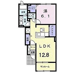 メゾンドリラ2 1LDKの間取図画像