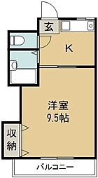 リバティN3 1Kの間取図画像