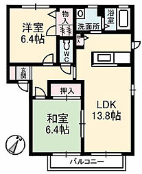 シャーメゾン湯所 2LDKの間取図画像
