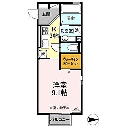 レジーナ 1Kの間取図画像
