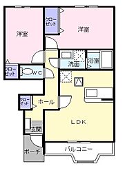ニアパークB 2LDKの間取図画像