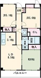 グランビヤンフェ 3LDKの間取図画像