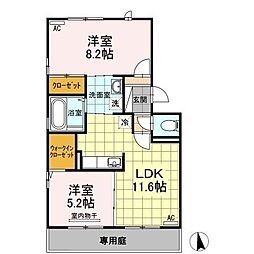 アスカC 2LDKの間取図画像