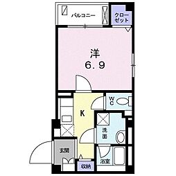 ファインピーク品川 1Kの間取図画像