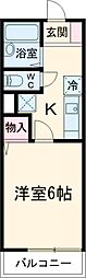 クレスト中町 1Kの間取図画像