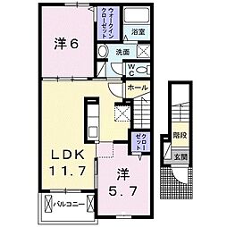 アルバーダ1 2LDKの間取図画像
