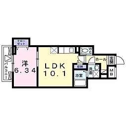 メゾン・ド・カナル森下 1LDKの間取図画像