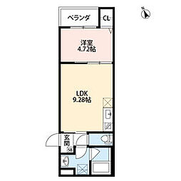 オーサムハウス城東 1LDKの間取図画像