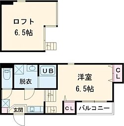 スクリーア箕輪 ワンルームの間取図画像