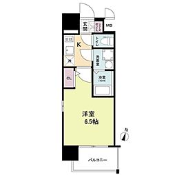 エスリードRESIDENCE大阪福島CITYWEST 1Kの間取図画像