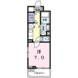 ラッフィナート23 1Kの間取図画像