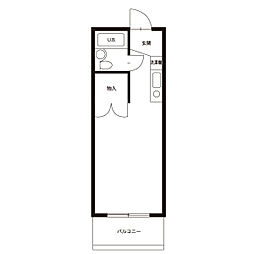 スタジオA1 ワンルームの間取図画像