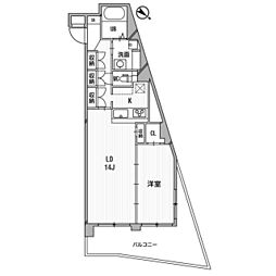 アルファレガロKOBEWEST 1LDKの間取図画像