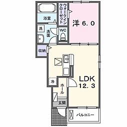 ビ・ホープル桜ヶ丘LIFE 1LDKの間取図画像