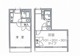 ジュネスヒロ 1階1Kの間取り
