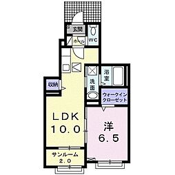 メゾン・ド・リアン12 1LDKの間取図画像
