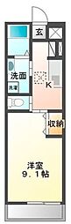 アメニティハイツツインズA 1Kの間取図画像