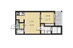 le Lien広町田 2階1LDKの間取り