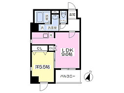 J-PLACE久留米 1LDKの間取図画像