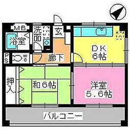 マー・メゾン 2DKの間取図画像