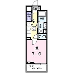 ウエストリバー五番館 1Kの間取図画像