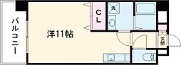 熊本市電A系統 河原町駅 徒歩3分の賃貸マンション 9階ワンルームの間取り