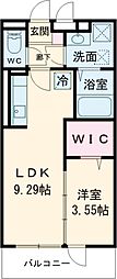 メルヴェーユ 1LDKの間取図画像