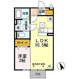 GRANDIRRORO 1LDKの間取図画像