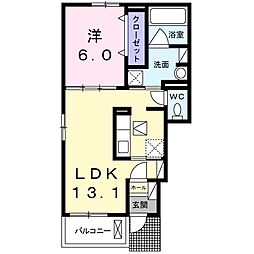 グリーンスクエアーヴィラ2 1LDKの間取図画像