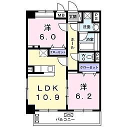 プレミア 2LDKの間取図画像