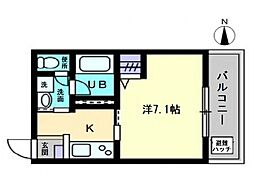 Maisondequatre3 1Kの間取図画像