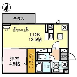 ルチェソラーレ 1LDKの間取図画像