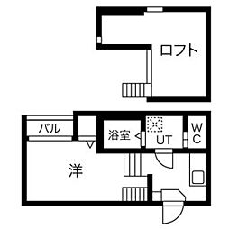 メゾン・フランク 1階1Kの間取り