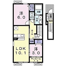 カーサ・ブローテ 2LDKの間取図画像
