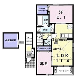 ウエスト・サニーガーデン 2LDKの間取図画像