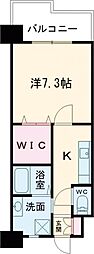 アクシオ三萩野 1Kの間取図画像