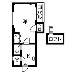 トレンチーノ 1Kの間取図画像