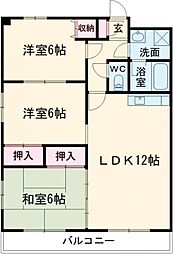 諫早七福マンション 3LDKの間取図画像