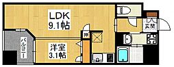 ロールベール博多駅前 1LDKの間取図画像