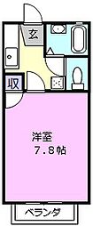 コーポ西浦 1Kの間取図画像