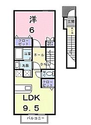 グレースハイム佐賀 1LDKの間取図画像