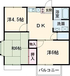 グランデュール森田 3DKの間取図画像