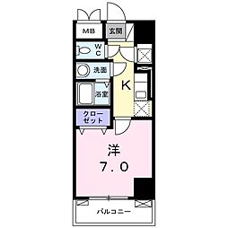 サンアイガーデン見沼代親水公園 1Kの間取図画像