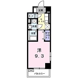 PlacidoKさくら 1Kの間取図画像