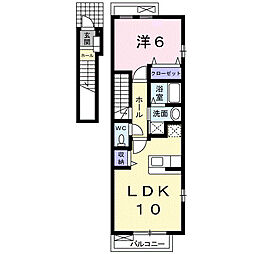 サザンクロス 1LDKの間取図画像